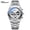 Silver case white face multifunctional quartz watch, variant on Men's watch with high aesthetic value, multifunctional quartz watch with calendar, moon phase, chronograph, steel strap, luminous, waterproof