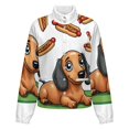 thumbnail image 5 of Jackets for Women Winter Coat Jackets Flannel Stand Collar Jacket(Cute Dog with Hotdogs,Size:S-4XL), 5 of 7