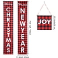 thumbnail image 2 of DEELLEEO 3Pcs Christmas Decorations for Home - Modern Farmhouse Decor - MERRY CHRISTMAS HAPPY NEW YEAR Red Buffalo Check Plaid Porch Signs - Xmas Banners for Outdoor Front Door Living Room Kitchen, 2 of 7
