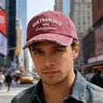 thumbnail image 2 of WMNTST Unisex Baseball Caps Distressed Washed Curved Brim Cap With Letter Embroidery Adjustable Dad Hat, 2 of 4