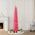 thumbnail image 2 of Puleo International  6 ft. Pre-Lit Pink Alpine Artificial Pencil Tree, 2 of 4