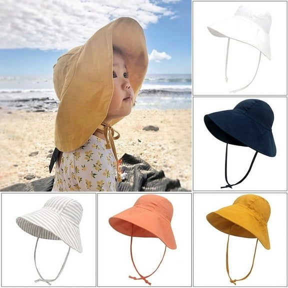 Vorkoi Baby Girl Sun Hat Toddler Beach Hats with UPF 50 Protective Infant Summer Hat with Wide Brim Baby Girls Bucket Hat Swim Hat
