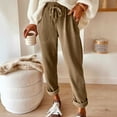 thumbnail image 7 of Felirenzacia Women's Casual Solid Corduroy Straight Leg Pants With Pockets, Black,XL, 7 of 7