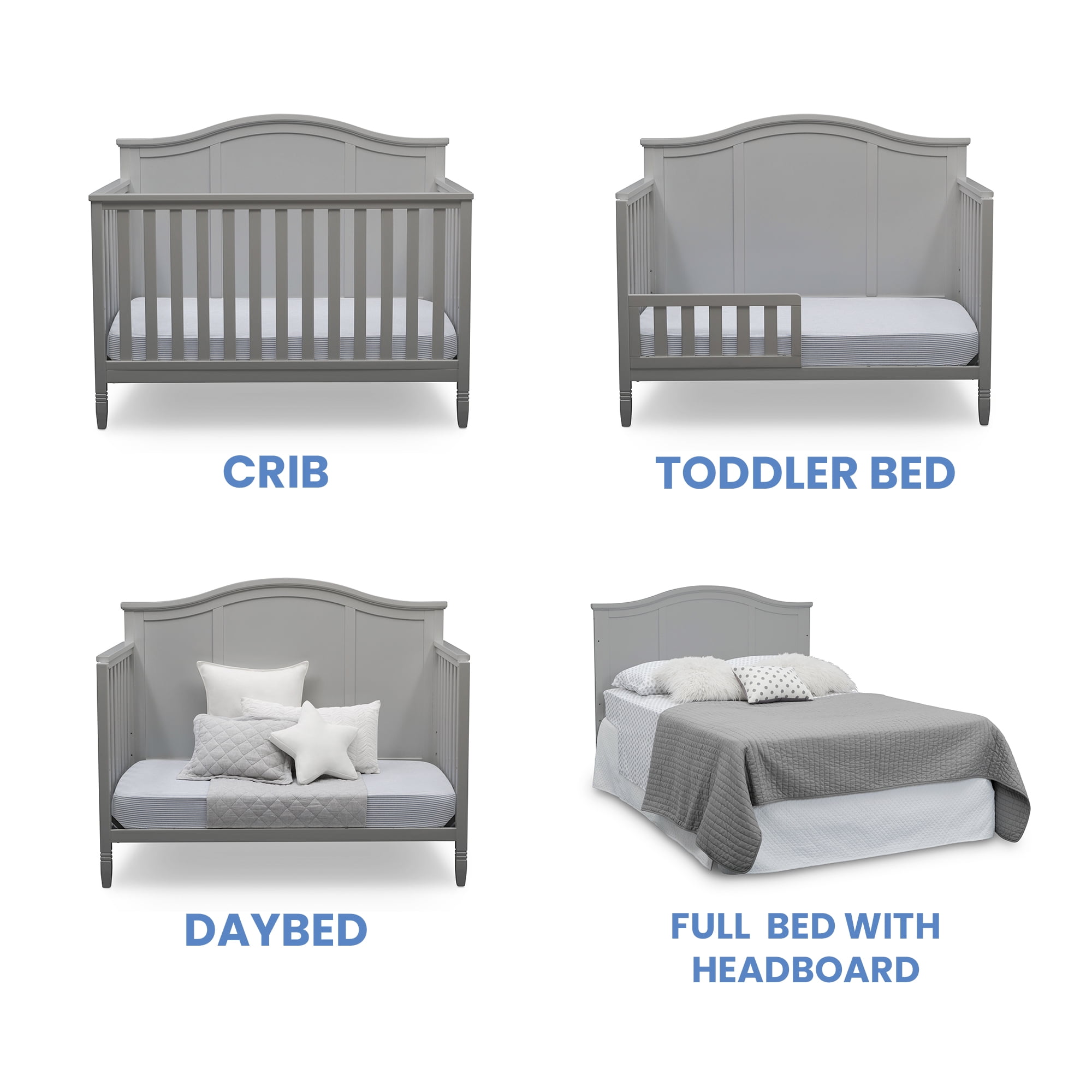 Delta Children Madrid 5 in 1 Convertible Baby Crib Grey Walmart
