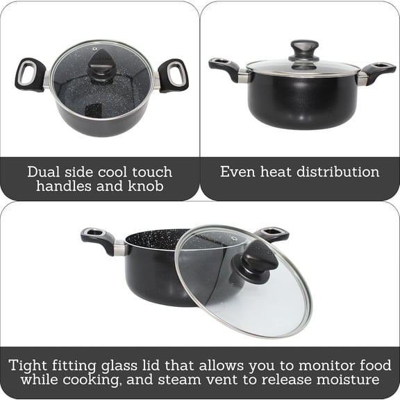 IMUSA 4.8Qt Bistro Ceramic Nonstick Dutch Oven with Glass Lid