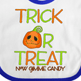 thumbnail image 4 of Inktastic Trick or Treat Now Gimme Candy with Halloween Pumpkin Boys or Girls Baby Bib, 4 of 4