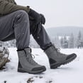 thumbnail image 6 of Ecetana Snow Boots for Men Winter Warm Faux fur Lined Ankle Boots Outdoor Hiking Shoes, 6 of 7