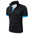thumbnail image 3 of Bibifish Mens Polo Shirts Deer Embroidery Contrast Placket Short Sleeve Shirts Regular Fit Office Wear Commute Business Tops, 3 of 3