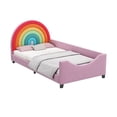 thumbnail image 4 of Rainbow Upholstered Daybed Low to The Ground Design, Twin Size, Colorful & Pink, 4 of 7