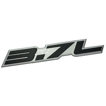 3.7L Liter Embossed Black on Highly Polished Silver Real Aluminum Auto Emblem Badge Nameplate for Dodge Ram Jeep Grand Cherokee Mazda Ford F-150 Grand Cherokee Wrangler Sport Chevy Chevrolet GM Nissan