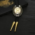 thumbnail image 4 of Bolo Tie for Men- Golden Initial Letter ABCDMJR to Z Western Cowboy Bolo Tie for Women, 4 of 12