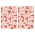 thumbnail image 1 of Fresh Strawberry Print Kitchen Towels Set of 2, Super Absorbent Dish Drying Cloths - Cute Fruit Pattern Towels for Baking, Cooking and Country Kitchen, 1 of 1
