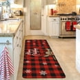 thumbnail image 4 of Buffalo Plaid Santa Moose Merry Christmas Kitchen Rugs and Mats Set 2 Piece for Floor,Snow Xmas Winter Holiday Non Skid Low-Profile Sink Rug Mat Decorations for Home Kitchen 18"x48"+18"x30", 4 of 6