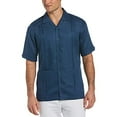 thumbnail image 1 of CubAvera Chemise Guayabera en Lin pour Hommes 4 Poches, Bleu, Petit, 1 of 4