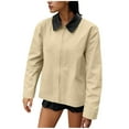 thumbnail image 2 of SwiftWear Womens Loose Casual Jackets Vintage Zip Up Lightweight Barn Coats Outfits​ for Spring Fall, Khaki, 2 of 5