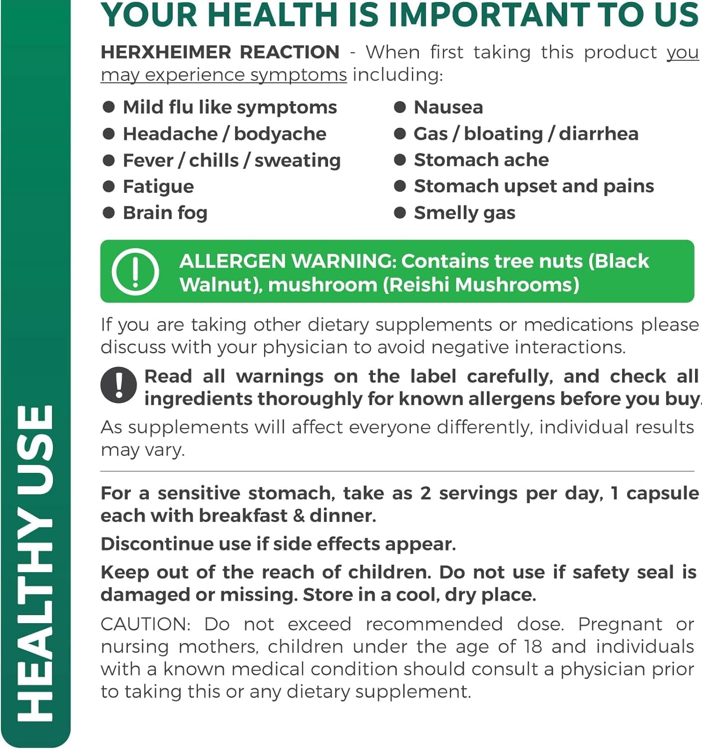 Healths Harmony Gut Complex Candida Support Gut Cleanse Supplement, 120 Capsules