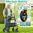 thumbnail image 2 of ZOTO Foldable Rollator Walker with Seat for Seniors, Height Adjustable Lightweight Rolling Walker with Sturdy Reinforced Carbon Steel Frame, Blue (VR2-BL), 2 of 7