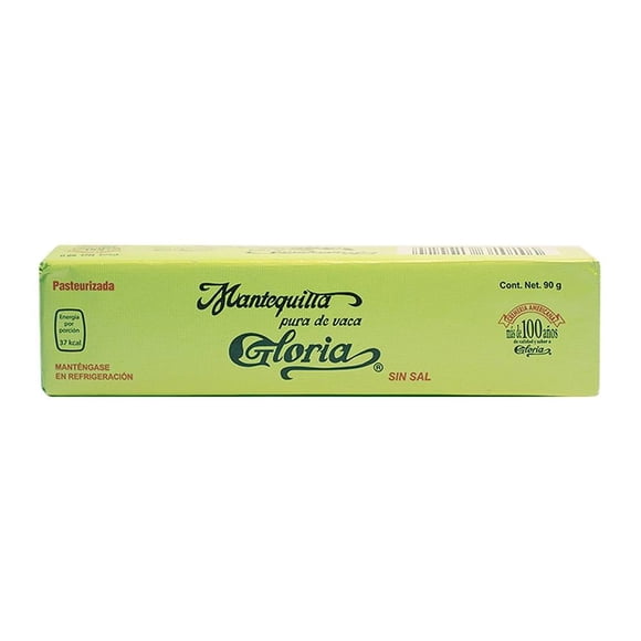 Mantequilla Gloria   sin sal en barra 90 g