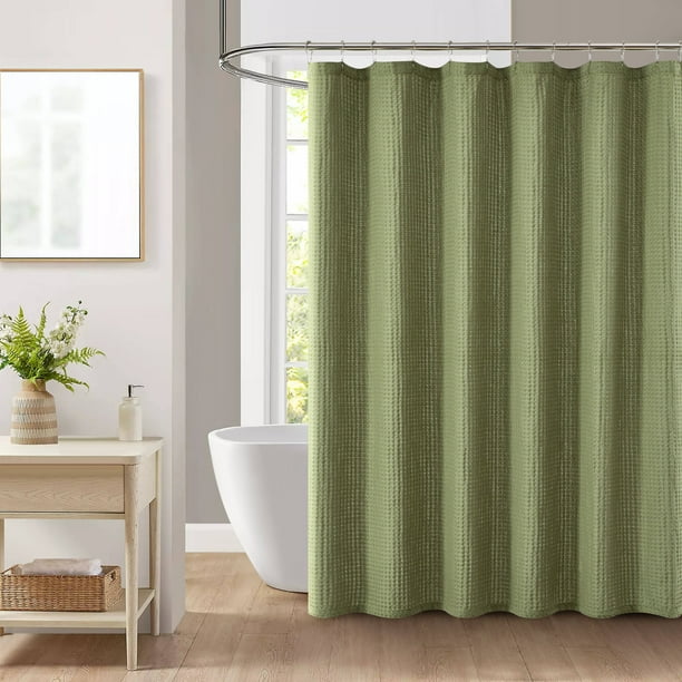 Better Homes & Gardens Solid Waffle 72" x 72" Fabric Shower Curtain