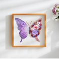 thumbnail image 2 of Caja de sombra con forma de rosa y mariposa auténtica preservada, 30 x 30 cm, AddWel, 2 of 9