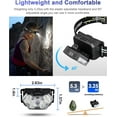 thumbnail image 5 of Linterna frontal LED, linterna frontal ultrabrillante con 6 modos, luz frontal liviana con correa ajustable, linterna frontal impermeable IPX5 ideal para acampar para adultos, 5 of 5