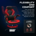 thumbnail image 5 of RESPAWN 3085 Ergonomic Gaming Chair for Adults, High Back Office Chair with Headrest and Flip Up Arms, Leather Racing Style Gaming Seat with Lumbar Support, Video Game Computer Desk Seat - Red, 5 of 7