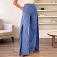 thumbnail image 2 of WERYOUNG Casual Wide Leg Pants For Women Asymmetric Everyday Wear Trousers Travel Party Stylish Slacks, 2 of 5