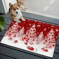 thumbnail image 5 of Red Christmas Bathroom Rug Washable 2x3 Entryway Rug Non Slip Snowflake Xmas Tree Ball Wooden Winter Front Door Mat Low Pile Indoor Doormat Throw Floor Carpet for Kitchen Bedroom Entrance, 5 of 8