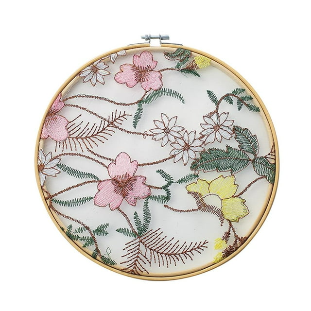 veasfak Embroidery Hoops Pendants Floral Crafts for Home Wedding Dining Hanging 30cm