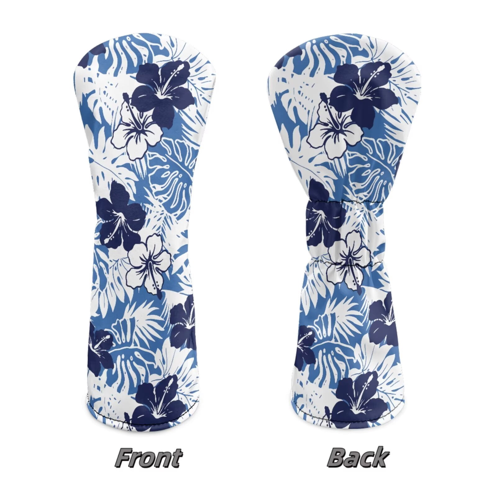 Uorisanigo Golf Club Head Covers, Waterproof Blue Hibiscus Flowers Golf Driver Fairway Wood Hybrid Headcover Head Cover Set of 3, Golfer Gift Accessory for Women Men, Stain-Resistant