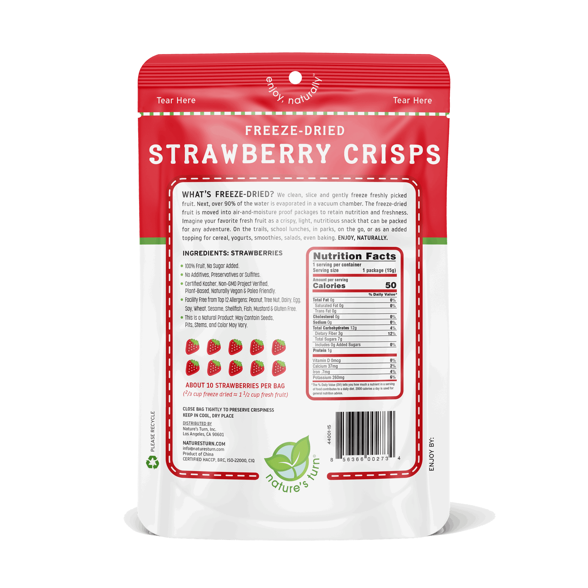 Nature’s Turn Freeze-Dried Fruit Crisps Sour Variety Pack, No Added Sugar, Healthy Natural Fruit Crisp Snack for School Lunches, 8 Pack (0.53 oz Each)