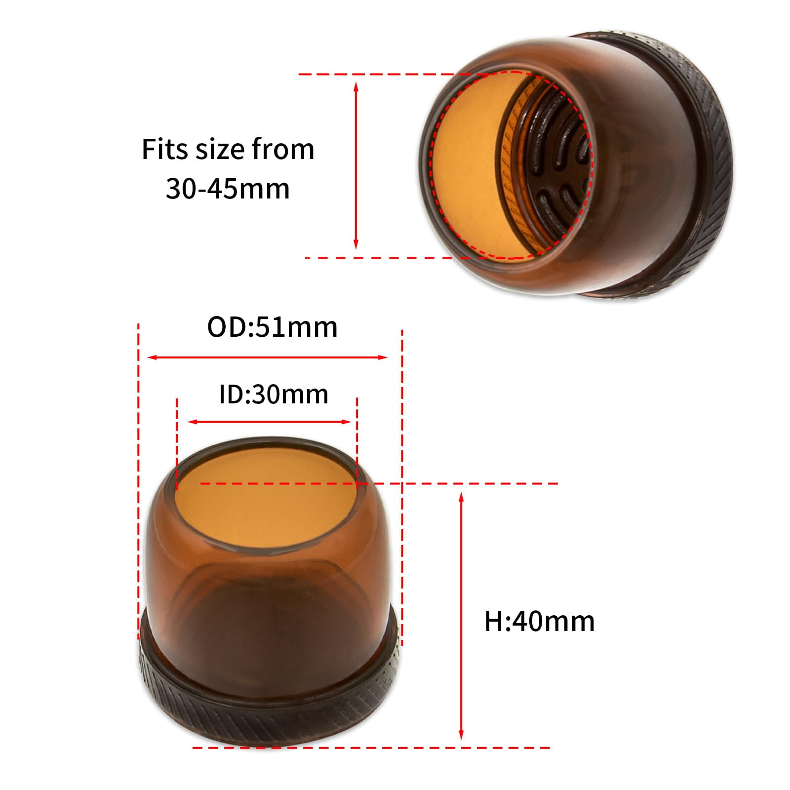 Flyshop 8PCS Durable Round Chair Leg Caps with Felt Pads Prevent Scratches Reduce Noise Protective Caps Felt Furniture Pads Floor Protectors, Light Brown, X-Large: 30 to 45mm