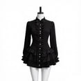 thumbnail image 4 of NordicNest Womens Gothic Dress for Halloween Party Slim Fit Hight Neck Long Sleeve Layered Skirt Black,XS, 4 of 4