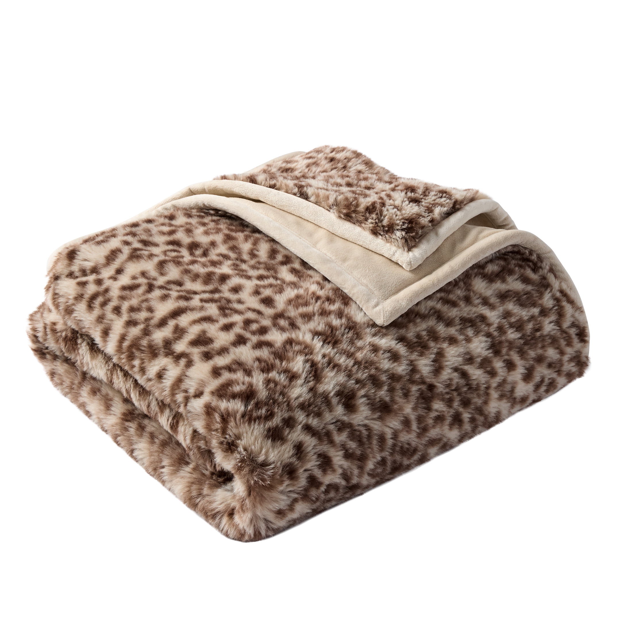 Better Homes & Gardens Leopard Faux Fur Throw, 50 in x 72 in