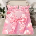 thumbnail image 2 of Feelyou Princess Bowknot Balloon Twin Sheet Sets, Pink Fashion Party Bedding, 3pcs, 2 of 7