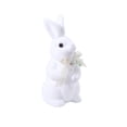 thumbnail image 2 of 14Inch Flocked Easter Bunny Decorations Artificial Moss Bunny Figurine with Fake Flower Ribbon Bow Tie Large Size Furry Flocked Standing Rabbit Statues for Home Kitchen Table Easter Decorations, 2 of 5