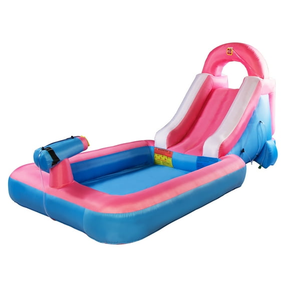 Senbabe Compact Inflatable Water Slide Park, Heavy-Duty Nylon for Outdoor Fun - Climbing Wall, Slide, & Small Splash Pool – Easy to Set Up & Inflate