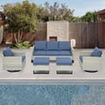 thumbnail image 2 of POCASSY 74" Wide Outdoor Wicker Patio Sofa with Cushions, 2 of 11