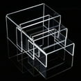 thumbnail image 2 of 3pcs Square Acrylic Clear Display Stands Showcase Set Jewelry Makeup Holder, 2 of 10
