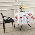 thumbnail image 6 of Coolnut Valentine's Day Round Tablecloth, Lovely Hearts and Arrow Gems Lace Round Table Cloth Water Resistant Spill Proof Large Table Cover for Valentine's Day Romantic Dinner Decorate, 60", 6 of 7