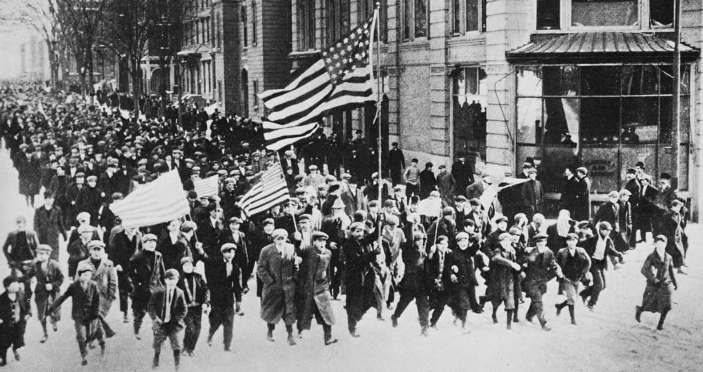 Lawrence Strike 1912. Nparade Of Striking Workers Of The American Woolen Company At Lawrence