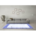 thumbnail image 3 of Ahgly Company Machine Washable Indoor Rectangle Solid Blue Modern Area Rugs, 8' x 12', 3 of 4