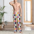 thumbnail image 5 of Uemuo Polka Dot Pattern Men's Wide Leg Palazzo Lounge Pants with Pockets Light Weight Loose Comfy Casual Pajama Pants-Small, 5 of 9