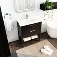 thumbnail image 2 of Soft - closing Drawer Function - 30 - inch Black Chestnut Bathroom Vanity with Ceramic Sink, 2 of 6