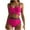 Hot Pink-12, variant on Lopeceal Two Piece Tummy Control Bikini Swimsuits for Women High Waisted Bathing Suit with Full Coverage Bikini Bottom