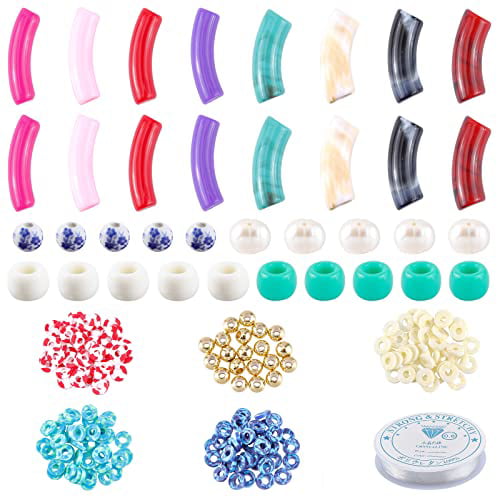 Acrylic curved tube beads, CLEAR tube bracelet beads, resin tube beads –  Swoon & Shimmer