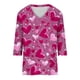 thumbnail image 3 of Camiseta Suelta de Manga Larga con Cuello en V de Tres Cuartos de Manga con Poliéster Suave, Blusa Cómoda para el Uso Diario en Casa O en el Trabajo, Camiseta de Manga Larga de las Mujeres, 3 of 5