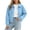 Light Blue, variant on Edvintorg Cropped Jacket Women Clothing Turndown Collar Long Sleeve Casual Coat Zip up Outerwear Women's Clothing White M