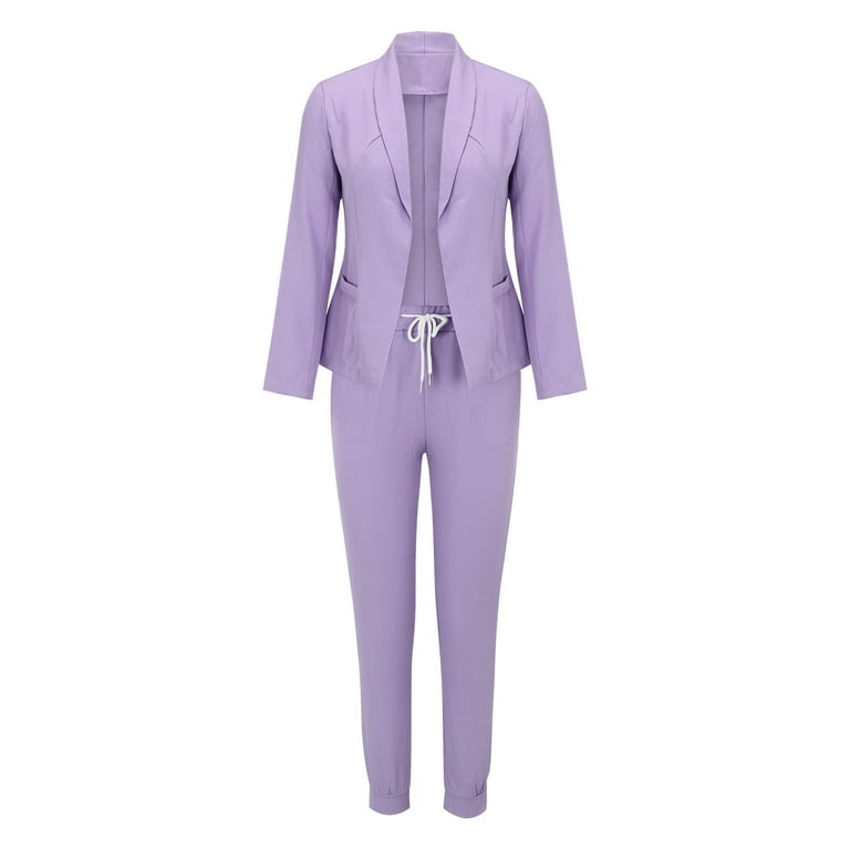 Pant Suit Women's Two Piece Lapels Suit Set Office Business Long