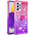 thumbnail image 3 of Clear Case for Samsung Galaxy A73 5G with Ring Kickstand, Girls Women Bling Gradient Quicksand Glitter Flowing Liquid Floating Case Cover for Samsung Galaxy A73 5G JB Pink Mauve, 3 of 14
